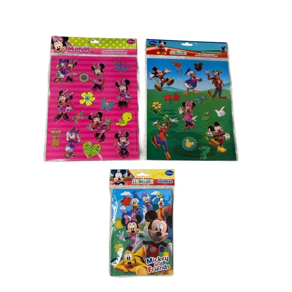 Disney Minnie Mickey Mouse Clubhouse Stickers Journal Party Favor Lot 3 New